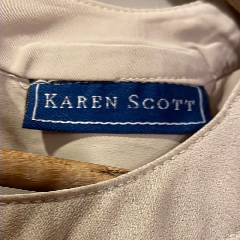 Karen Scott Cream Blouse - Picture 2 of 9